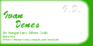 ivan denes business card