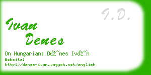 ivan denes business card